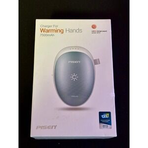 Pisen 7500mAh Rechargeable Hand Warmer Power Bank Blue TS-D198 Portable Charger